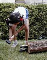 splitting a cedar log